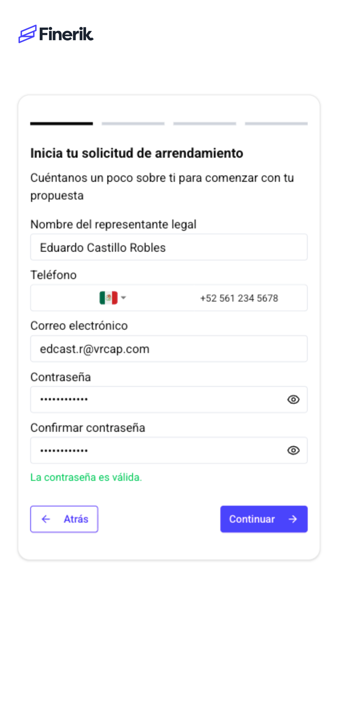 Registro rápido y sin complicaciones